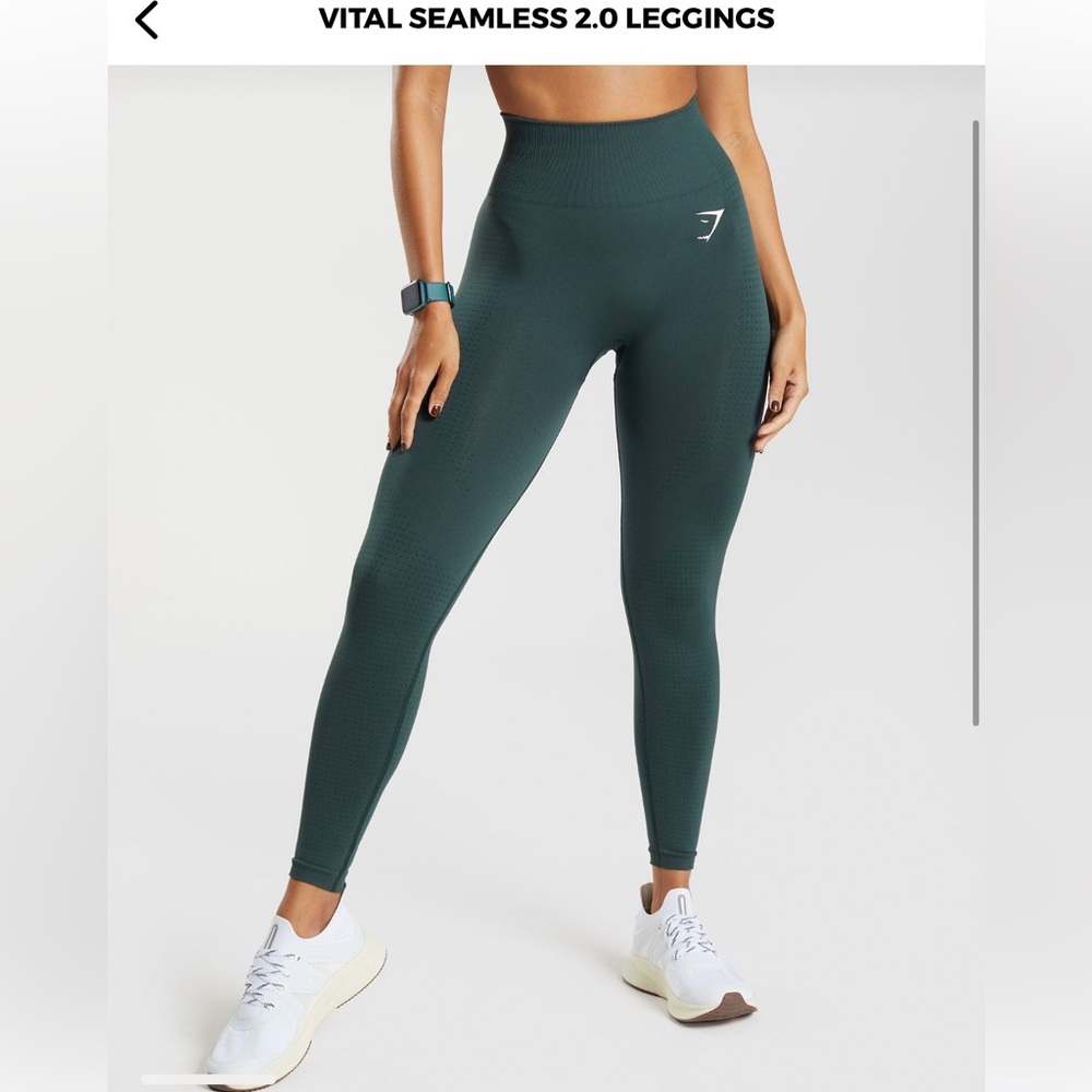 Gymshark Vital 2.0 Medium leggings in Woodland Green Marl